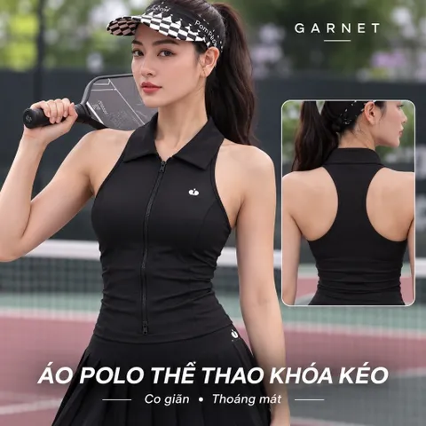 Áo Polo Sát Nách POMPECHE Thể Thao Nữ Cao Cấp - Kèm Đệm Mút Vải Thun Lạnh Mềm Mịn thoáng Mát Nhiều Màu Co Giãn