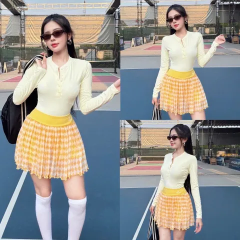 Chân váy tutu GARNET nữ thể thao tennis vải thun lạnh co giãn, siêu nhẹ thoáng mát, dáng xòe bồng