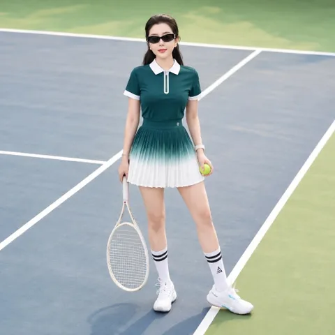 Set thể thao nữ COSLEAF thun lạnh áo polo phối chân váy xếp ly chơi pickleball tennis thoáng mát