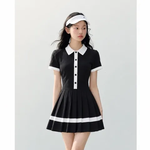 Váy tennis nữ Garnet cổ polo dáng xòe xếp ly, phong cách tiểu thư thể thao trẻ trung 4 màu