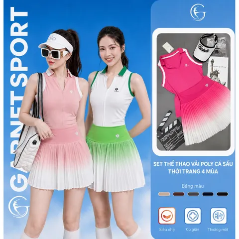 Set Thể Thao Nữ Polo QC Cao Cấp - Vải Thun Lulu Lạnh Thoáng Mát Thấm hút Mồ Hôi, Co Giãn 4 Chiều