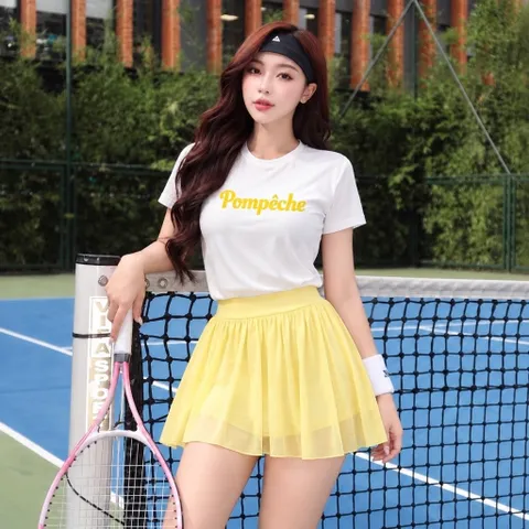 Bộ đồ thể thao nữ GARNET áo thun tay ngắn chân váy tennis vải cotton lạnh thoáng mát 4 màu