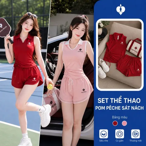 Set Thể Thao Nữ QC Cao Cấp Rút Giây Tôn Eo - Vải Thun Lạnh Thoáng Mát Thấm Hút Mồ Hôi co Giãn 4 Chiều
