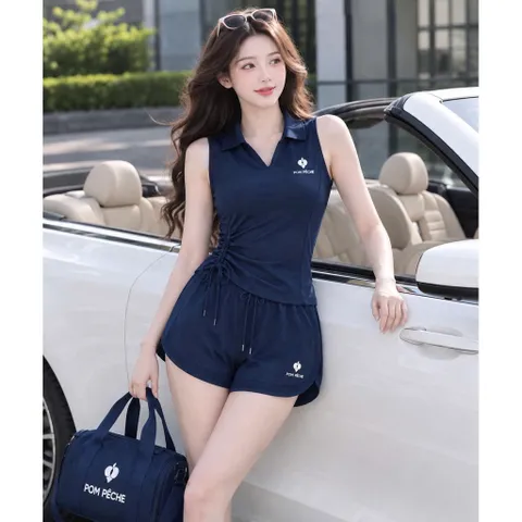 Set Thể Thao Nữ QC Cao Cấp Rút Giây Tôn Eo - Vải Thun Lạnh Thoáng Mát Thấm Hút Mồ Hôi co Giãn 4 Chiều
