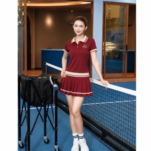 [GARNET] SET THỂ THAO NỮ POLO CHÂN VÁY XẾP LY - Vải Poly Fabric Độ Bền Màu Cao, Chống Nhăn, Giữ form, Thoáng Mát