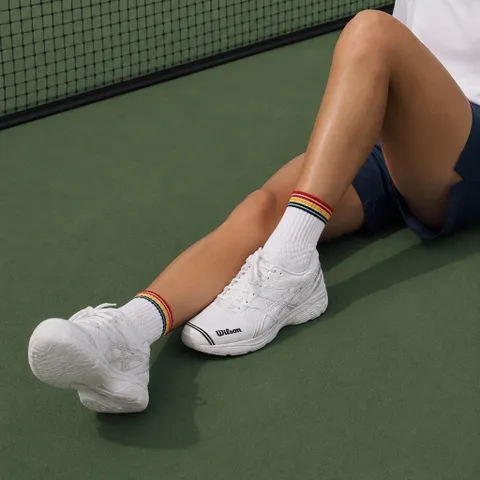 Tất thể thao nữ màu trắng nhiều kiểu, co giãn thoáng khí, êm chân dùng tập gym chạy bộ tennis