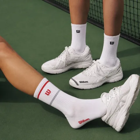 Tất thể thao nữ màu trắng nhiều kiểu, co giãn thoáng khí, êm chân dùng tập gym chạy bộ tennis
