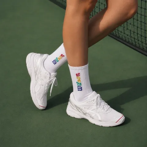 Tất thể thao nữ màu trắng nhiều kiểu, co giãn thoáng khí, êm chân dùng tập gym chạy bộ tennis