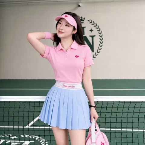 Bộ váy polo thể thao nữ Garnet vải poly cá sấu co giãn thoáng mát phong cách tennis trẻ trung
