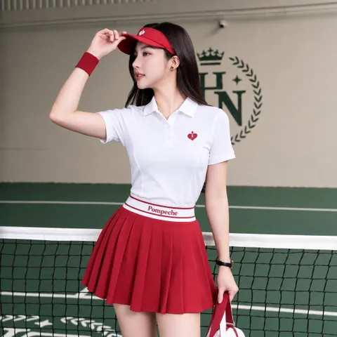 Bộ váy polo thể thao nữ Garnet vải poly cá sấu co giãn thoáng mát phong cách tennis trẻ trung