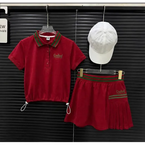 Set Thể Thao Nữ Áo Polo Cổ Đức Rút Giây - Vải Poly Spandex Chân Váy Xếp Ly Cách Điệu Chơi pickleball, tennis