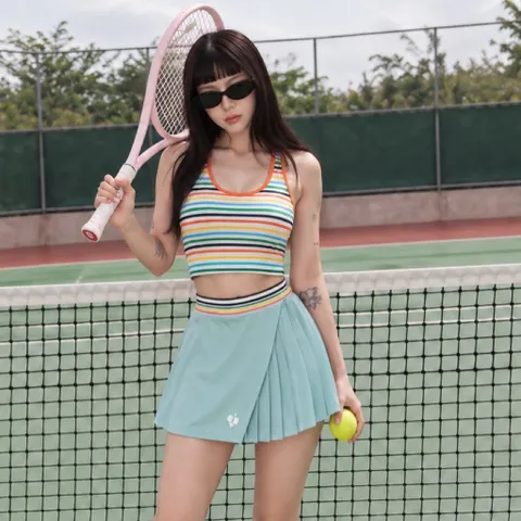 Chân váy thể thao nữ 2 lớp xếp ly, quần bảo hộ co giãn, vải nhẹ thoáng mát chơi tennis cầu lông