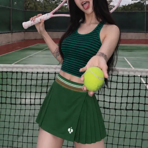Chân váy thể thao nữ 2 lớp xếp ly, quần bảo hộ co giãn, vải nhẹ thoáng mát chơi tennis cầu lông