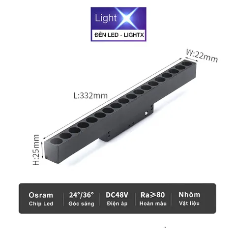 Bộ Đèn Ray Nam Châm, Đèn Rọi Ray Spotlight, Tán Quang, Tiêu Điểm Sử Dụng Chip Led Osram Siêu Sáng Và Tiết Kiệm Điện