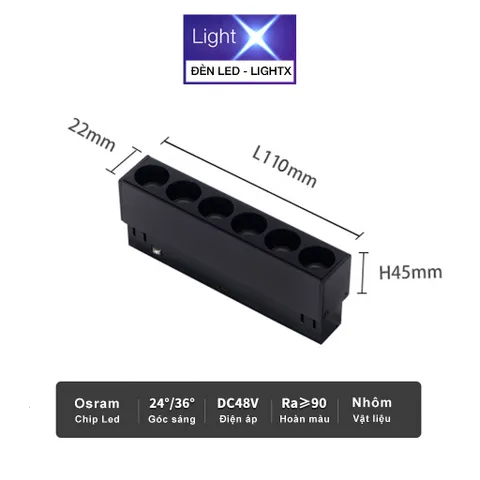 Bộ Đèn Ray Nam Châm, Đèn Rọi Ray Spotlight, Tán Quang, Tiêu Điểm Sử Dụng Chip Led Osram Siêu Sáng Và Tiết Kiệm Điện