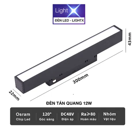 Bộ Đèn Ray Nam Châm, Đèn Rọi Ray Spotlight, Tán Quang, Tiêu Điểm Sử Dụng Chip Led Osram Siêu Sáng Và Tiết Kiệm Điện