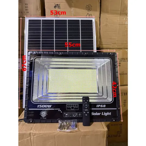 Đèn led năng lượng mặt trời 1500w IP68 có remote tấm pin rời dây dài 5m