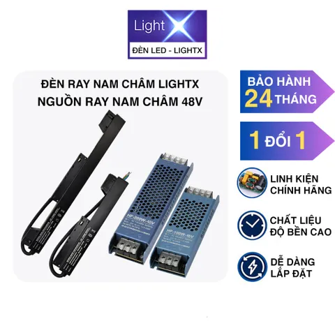 Bộ Nguồn 48V Cấp Điện Cho Hệ Đèn Ray Nam Châm Gồm Bộ Nguồn Gắn Trực Tiếp Và Bộ Nguồn Tổ Ong Công Suất 100W - 200W - 30