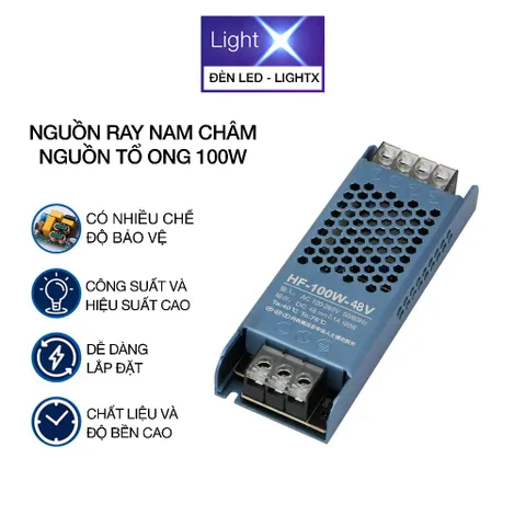 Bộ Nguồn 48V Cấp Điện Cho Hệ Đèn Ray Nam Châm Gồm Bộ Nguồn Gắn Trực Tiếp Và Bộ Nguồn Tổ Ong Công Suất 100W - 200W - 30