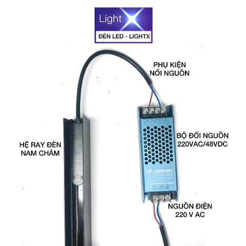 Bộ Nguồn 48V Cấp Điện Cho Hệ Đèn Ray Nam Châm Gồm Bộ Nguồn Gắn Trực Tiếp Và Bộ Nguồn Tổ Ong Công Suất 100W - 200W - 30