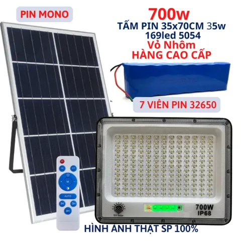 Đèn năng lượng mặt trời siêu sáng 1000w, 800w, 700w, 500w 300w, 100w Chống nước Ip67, Bh 2 năm