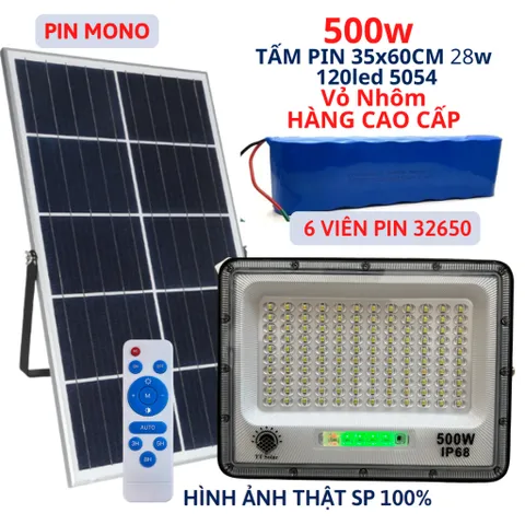 Đèn năng lượng mặt trời siêu sáng 1000w, 800w, 700w, 500w 300w, 100w Chống nước Ip67, Bh 2 năm