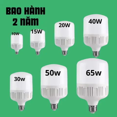 Bóng đèn LED trụ tròn 60w, 50w, 30W 20W ánh sáng trắng , hàng cao cấp loại siêu sáng, tản nhiệt nhôm