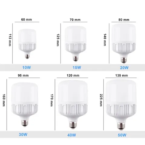 Bóng đèn LED trụ tròn 60w, 50w, 30W 20W ánh sáng trắng , hàng cao cấp loại siêu sáng, tản nhiệt nhôm