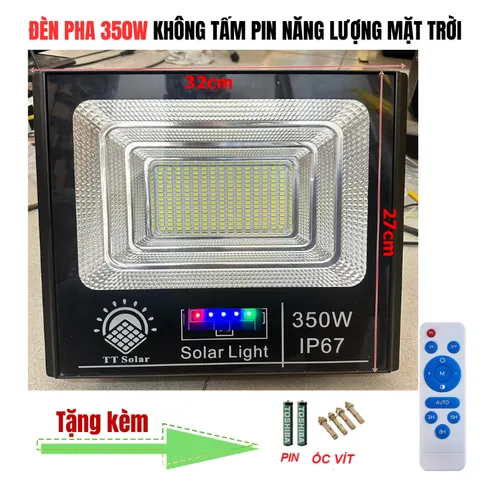 KHÔNG KÈM TẤM PIN - Đèn pha năng lượng mặt trời 1000w IP68 +  Remote, sài chung tấm pin 6V