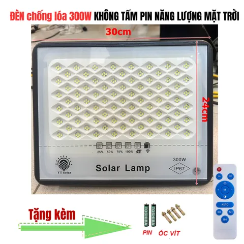 KHÔNG KÈM TẤM PIN - Đèn pha năng lượng mặt trời 1000w IP68 +  Remote, sài chung tấm pin 6V