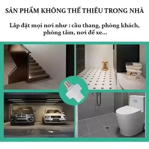 Đui đèn cảm biến chuyển động tự bật tắt E27, đuôi đèn xoáy cảm ứng chuyển động radar tiết kiệm điện