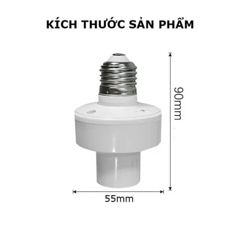 Đui đèn cảm biến chuyển động tự bật tắt E27, đuôi đèn xoáy cảm ứng chuyển động radar tiết kiệm điện