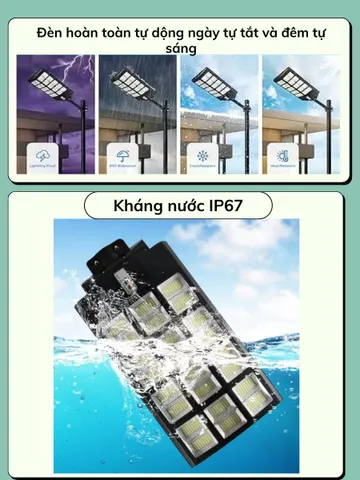 Đèn Năng Lượng Mặt Trời liền thể kép 1200w,1000w, 800w, 700W,400W,300W,Cảm Biến Chuyển Động
