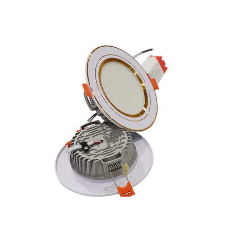 Đèn Âm Trần, mắt trâu, dowlight 7W Đế Tản nhiệt Viền Vàng,Viền Bạc 3 Màu Hàng Việt Nam