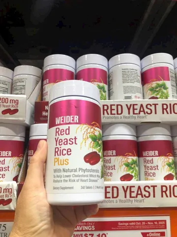 VIÊN MEN GẠO ĐỎ WEIDER RED YEAST RICE GIẢM CHOLESTEROL, BẢO VỆ TIM MẠCH