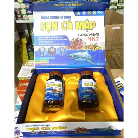 Đông trùng hạ thảo Sụn Cá Mập Canxi nano Mk7 Bôi trơn cho khớp và hỗ trợ giảm đau do thoái hóa khớp, viêm khớp chai vien