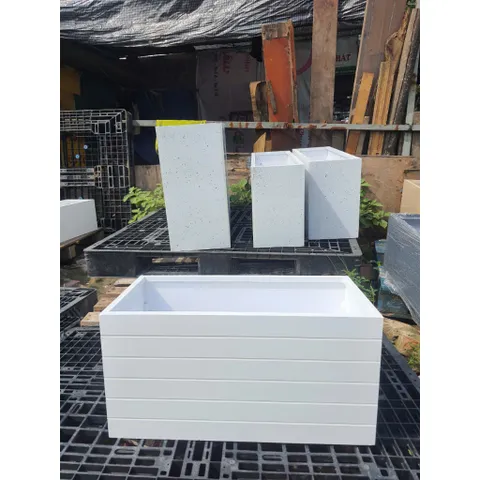 Chậu NHỰA composite D50 R30 C30 trồng cây ban công siêu nhẹ, siêu bền chất liệu PVC