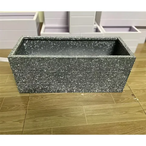 chậu nhựa composite chữ nhật (chậu gỗ nhựa PVC).D100-R25-C25.chậu trồng cây ban công, sân vườn.chậu siêu nhẹ,bền, đẹp