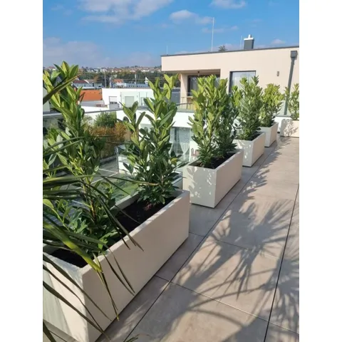 chậu nhựa composite chữ nhật (chậu gỗ nhựa PVC).D100-R25-C25.chậu trồng cây ban công, sân vườn.chậu siêu nhẹ,bền, đẹp