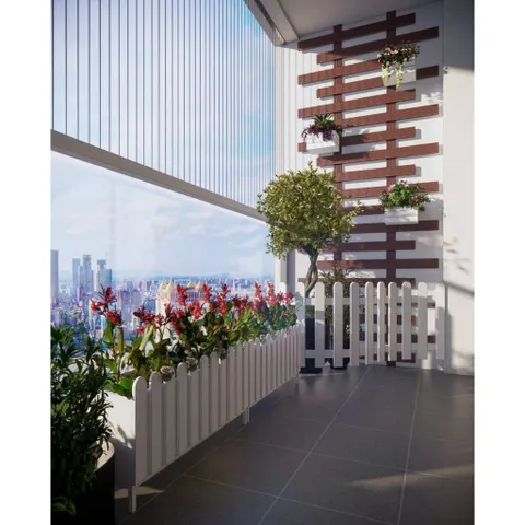 chậu nhựa Composite chữ nhật.chậu trồng cây ban công chống nắng chống nước độ bền cao