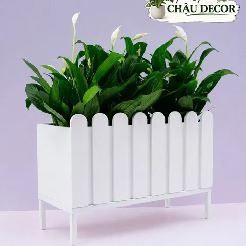 Chậu nhựa composite hàng rào, chậu trồng cây nhiều kích thước chất liệu PVC FOAM siêu nhẹ độ bền cao