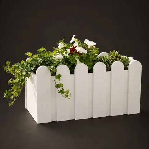 Chậu nhựa composite hàng rào, chậu trồng cây nhiều kích thước chất liệu PVC FOAM siêu nhẹ độ bền cao