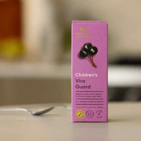 Siro Harker Herbals Children's Vira Guard |150 mL| Kích hoạt hệ miễn dịch cấp tốc & Tăng cường sức đề kháng tự nhiên cho trẻ từ 6 tháng tuổi trở lên [S/P Chuẩn NZ không tem]
