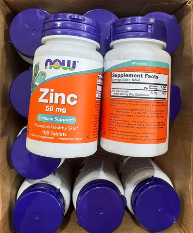 Viên uống Now Zinc 100 viên - Hỗ trợ đề kháng giảm mụn.