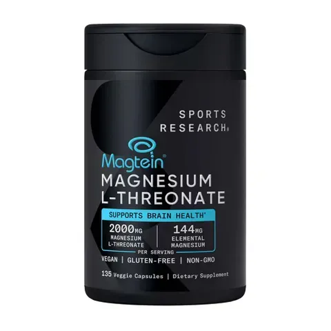 Viên Uống Bổ Sung Magie Sports Research Magtein Magnesium L-Threonate 2000mg - Hộp 135 Viên