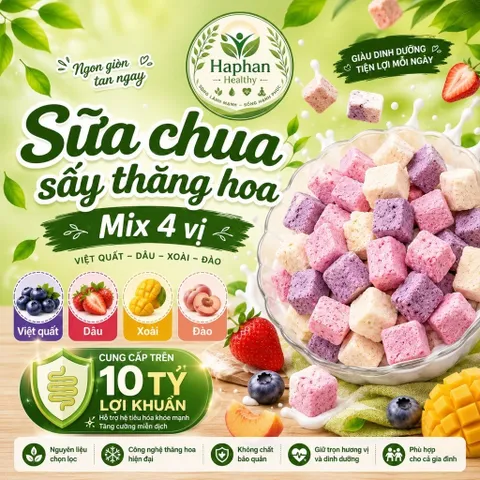 SỮA CHUA SẤY THĂNG HOA MIX VỊ, sữa chua khô, sữa chua viên. Loại 1