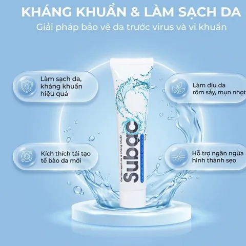 Gel Su Bạc làm sạch da, kháng khuẩn, ngăn ngừa sẹo tuýp 25g