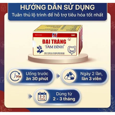 Viên giảm viêm đại tràng cấp và mãn tính Đại Tràng Tâm Bình (5 vỉ x 12 viên) 858828
