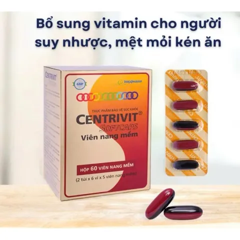 Viên nang mềm CENTRIVIT Softcaps hộp 60 viên bổ sung vitamin cho người suy nhược