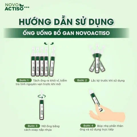 Ống uống bổ gan NovoActiso - Hỗ trợ cải thiện chức năng gan, phù hợp cho người có chức năng gan kém